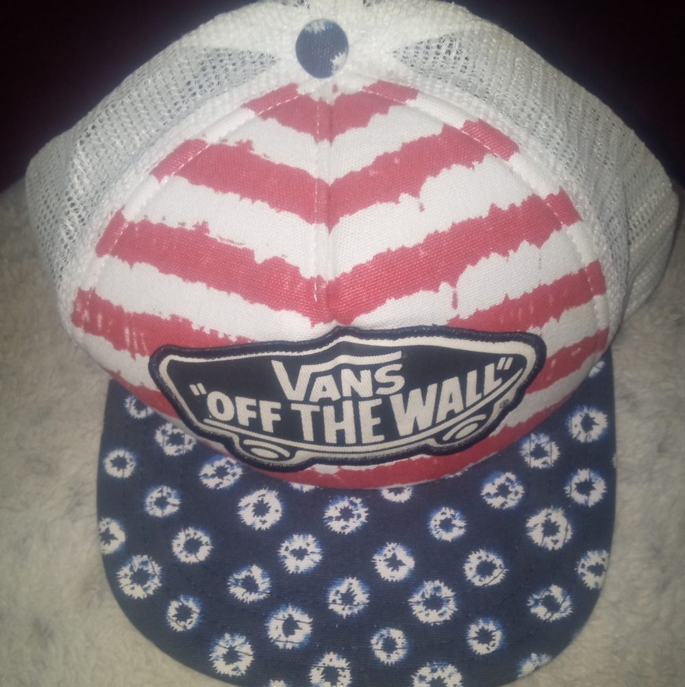 Vans Striped Red and Patterned Blue Cap - Picture 2 of 3